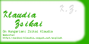 klaudia zsikai business card